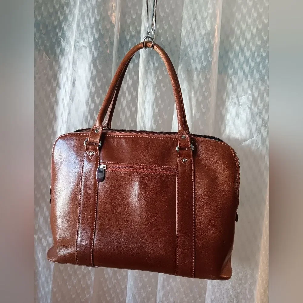 Ashwood Brown Leather Handbag Purse Grab Tote Smart Shoulder Large